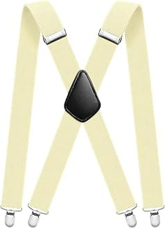 Aomig Mens Braces, Mens Suspenders with Strong Metal Clips, 3.5cm Wide Heavy Duty Suspenders for Men Women Business Wedding Casual