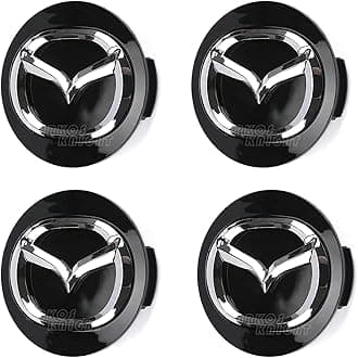 56mm Wheel Hub Center Cap with Logo Emblem ABS Material Compatible with Mazzda Accessories(Mzd Black)