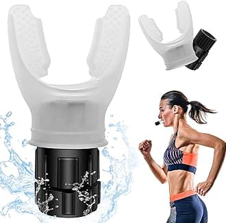 Breathing Exercise Device, Portable Breathing Trainer with Adjustable Resistance for Oral and Muscular Exercise, The Breather Respiratory Muscle Trainer, Easy to Clean (White)