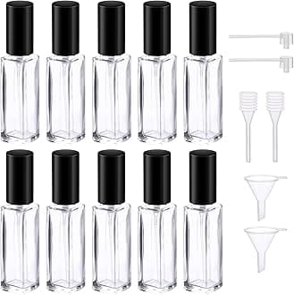Segbeauty Perfume Atomizer Travel, 10pcs Portable Mini Refillable Perfume Bottles Kits, 10ML Scent Pump Case Empty Glass Toiletries Supplies Containers Travel Size Spray Bottles Accessories Set Clear