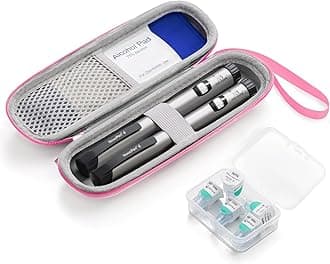 Insulin Cooler Travel Case, Portable Insulin Travail Case, Insulin Cooling Cases Insulated Organizer for Insulins Pens (Pink)