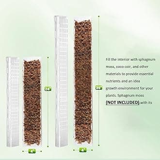 EOX 4 Pack 24" x2 + 36" x2 Plastic Moss Pole for Monstera, Large D Shaped Poles for Climbing Plants Work with Sphagnum Moss, 114 Inch Total