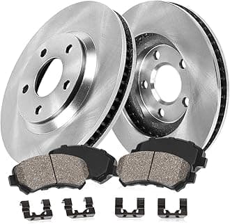 Callahan Brake Parts Front Brake Kit For Hyundai Accent 2018-2022, Kia Rio 2018-2022 [Model Specific] Replacement Brake Rotors with Ceramic Brake Pads