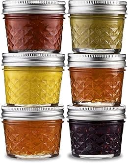 Ash & Roh® - Clear Glass Jar And Container With Air Tight Lid Storage of Spices and Dry Fruit (100 ML BABY JAR, 6)