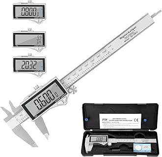 Adoric Digital Caliper, Caliper Measuring Tool Stainless Steel Vernier Caliper Digital Micrometer with Large LCD Screen, Easy Switch from Inch Metric Fraction, 0-6" Caliper Tool for DIY/Household