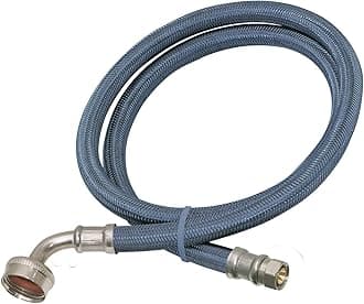 5 foot Dishwasher Supply Line, 3/8 Inch Compression x 3/4 Inch FHT Elbow, Braided Stainless Steel Dishwasher Connectors, 41042