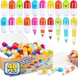 Weceit Party Favors for Kids, 48PCS Novelty Ballpoint Pens for Teens Adults, Prizes for Kids Classroom, Stocking Stuffers Goodie Bag Stuffers Carnival Prizes School Classroom Rewards Treasure Box
