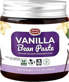Spicy World Vanilla Bean Paste 4oz Jar - All Natural & Pure - Made with Organic Agave Syrup - For Cooking, Baking & Desserts - 100% Vegan & Kosher, Non-GMO & Gluten-Free - Glass Jar