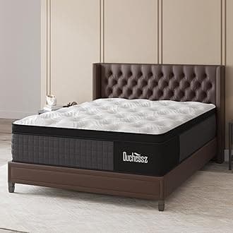 King Mattress, 10 Inch Hybrid Mattresses with Gel Memory Foam and Individually Pocket Innerspring Euro Top Mattress Medium Firm for Motion Isolation, 100 Night Trial, Black & White