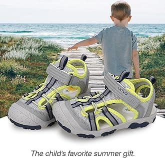 Boys Sport Sandals Summer Closed Toe Hook Loop Outdoor Athletic Walking Shoes (Toddler/Little Kid/Big Kid)