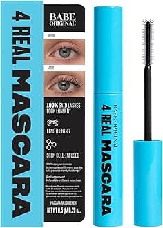 Babe Original 4 Real Mascara Black for Volume, Length, and Lift in Eyelashes, Defined & Flutterly Look, Vegan & Cruelty-Free, 8.5g