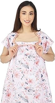 NY Threads Hospital Gown, 100% Microfiber Patient Gown (Large-X-Large, White Rose - Pink)