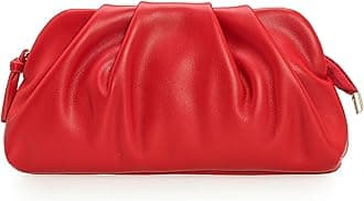 CHARMING TAILOR Chic Soft Vegan Leather Clutch Bag Dressy Pleated PU Evening Purse for Women | Soft PU leather