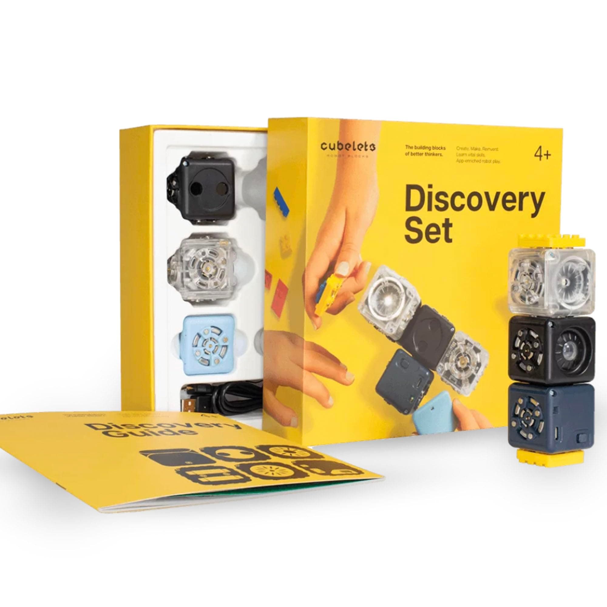 Modular Robotics Robot Blocks with 5 Robot Cubes - Discovery Set for Home Robotics Kit - STEM Kits for Teens & Kids Aged 4+ - Science Engineering Kits