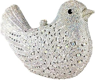Bird Crystal Clutch Purses For Women Dressy Rhinestone Evening Bag Pigeon Prom Clutch Purse for Wedding,Mini