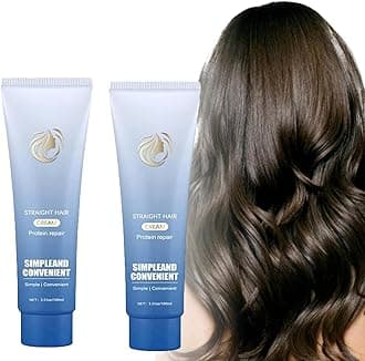 Protein Correction Hair Straightening Cream,Silk & Gloss Protein Correction Hair Cream, Straighten And Care 2-In-1 hair straightener cream, for Frizzy and Dry Hairs (2PCS)