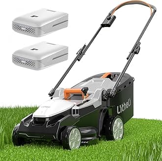 40V (2 x 20V) 16.6" Electric Lawn Mower Cordless, Walk Behind Lawn Mower with 6-Height Adjust, Portable & Lightweight Push Battery Powered Lawn Mower (2 * 4.0AH Batteries Included)