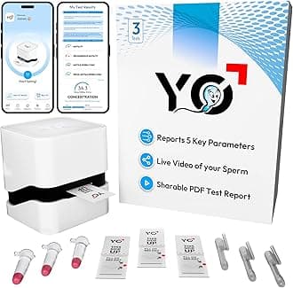 YO Home Sperm Test | #1 FDA Cleared Home Semen Analysis | Tests Sperm Concentration, Motility, Progressive Motility, and More with 97% Accuracy | No Mail-in or Lab Visit | Includes 3 Tests