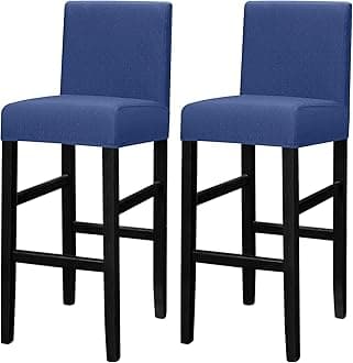 Lellen Bar Stool Covers Set of 2 - Jacquard Bar Stool Chair Cover with Backs Bar Chair Covers Counter Height Stool Covers Bar Stool Slipcovers High Stool Chair Covers for Kitchen Dining Room