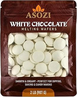 - White Chocolate Melting Wafers 2LB - Premium White Chocolate Chips for Baking, Candy Making, Ganache, and Dessert Decorations - Smooth, Creamy Texture for Professional-Quality Desserts