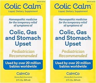 Colic Calm Infant Gripe Water for Colic, Helps Fussiness, Upset Stomach, and Baby Gas Relief, 2 fl oz (Pack of 2)
