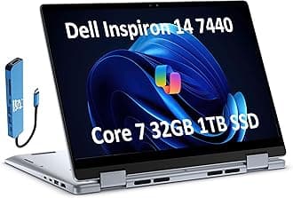 Dell Inspiron 14 7440 2-in-1 Business Laptop (14" FHD+ Touchscreen, Intel Core 7 150U(> i7-1355U), 64GB RAM, 2TB SSD) Backlit KB, FP Reader, FHD Webcam, IST Active Pen, Win 11 Pro w/AI Copilot, Blue