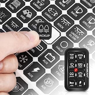 Auxbeam Vertical Switch Panel Sticker for 6/8 Gang Switch Panel Light Switch Labels Switch Decals for Auxbeam Switch Panel BA80 GA80 BB80 GB80 BC60 GC60 RA80 RB80 RA60 AR-800 AR-820 AC800 RC800