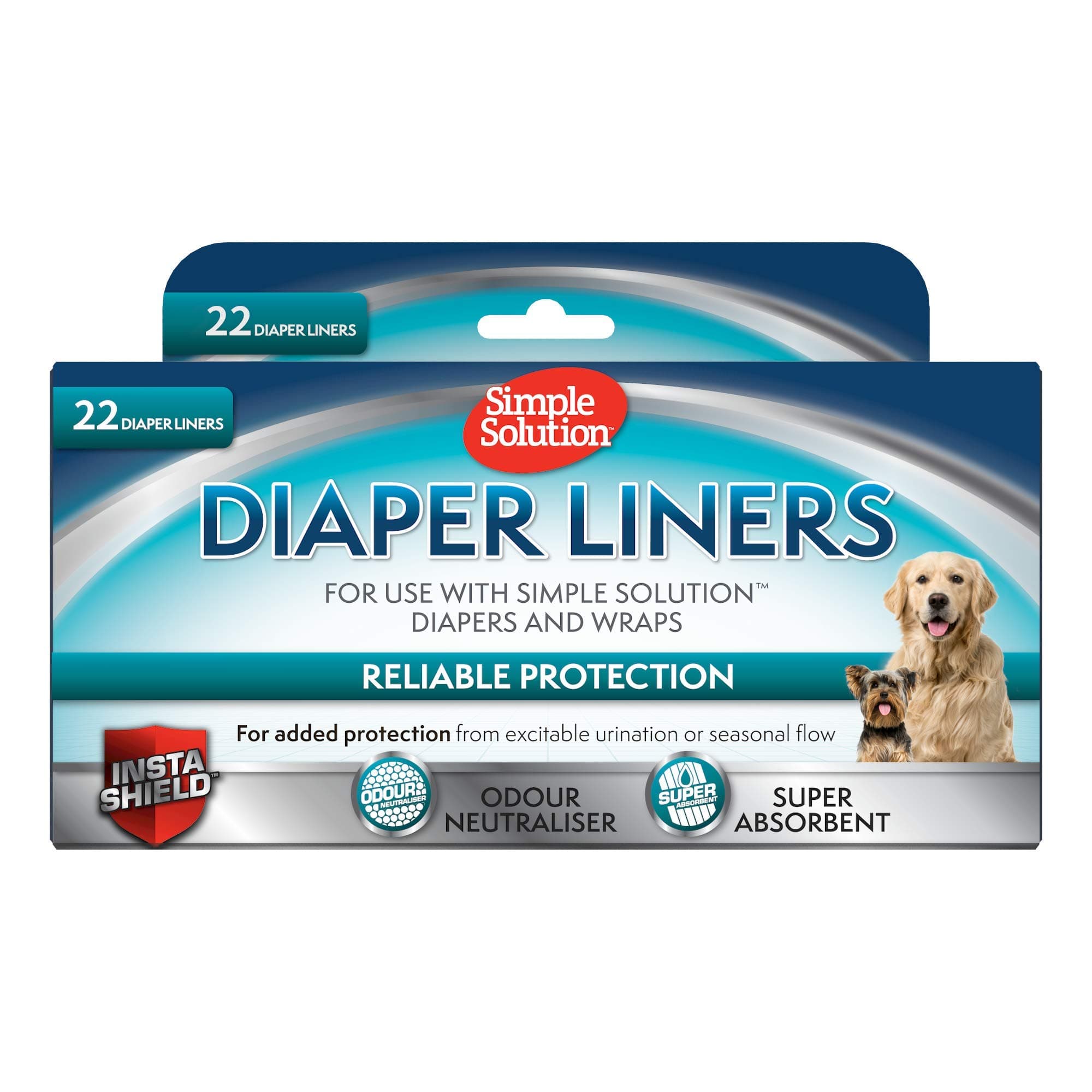 Simple Solution Disposable Female Dog Diaper Liners, Ultra Absorbency, 22 pack