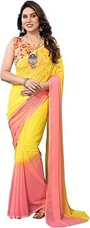 DIVUS Ready to wear Pre draped Prestitched one min readymade Designer Parywear saree with Unstitch Blouse