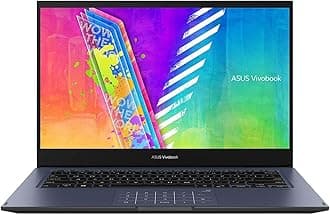 ASUS VivoBook Go 14 Flip Thin and Light 2-in-1 Laptop, 14 inch HD Touch, Intel Celeron N4500 CPU, UHD Graphics, 4GB RAM, 64GB eMMC, NumberPad, Windows 11 Home in S Mode, Quiet Blue, J1400KA-DS02T