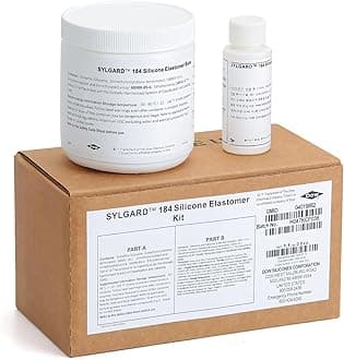 Dowsil SYLGARD 184 (Form Dow Corning) Silicone Elastomer Kit Base A + Curing Agent Solidifier B Seals for Electronic Equipment and Industry Used to Make O-Rings, Room Temperature Heat Cure