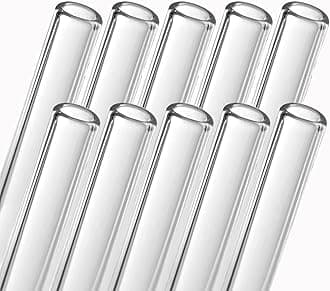 AOMI Glass Blowing Tubes, 10pcs 8inch Long Clear Transparent OD 12mm 9mm ID 1.5mm Wall Thickness Borocilicate Glass Tubes for Cut Art DIY