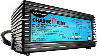 Schumacher Electric 6 Volt / 12 Volt Battery Charger for Ride on Toys - Charge 'N Ride CR6-3 Amp, Fully Automatic 6V / 12V Battery Charger - Charge A 3 or 4 Wheeled Toy Car Battery 3X Faster