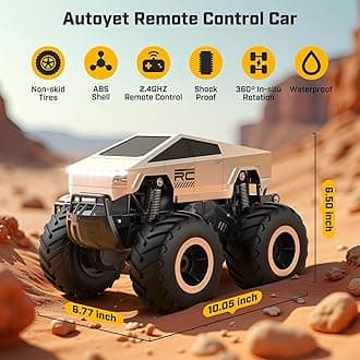 WayEee RC Truck Car Kids Toys for Ages 6+, Remote Control Car Waterproof Monster Truck, Amphibious 4X4 All Terrain Off-Road Pickup, 1:16 Scale, 2.4GHZ Vehicles, Boys Christmas Kids Birthday Gift