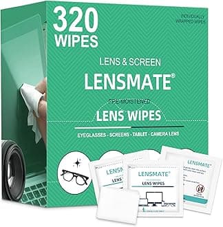 Lensmate320 Count Lens Wipes for Eyeglasses, Pre-Moistened & Individually Wrapped Eyeglass Wipes, Lens Cleaning Wipes for Eyeglasses, Sunglasses, Goggles and Camera Lens