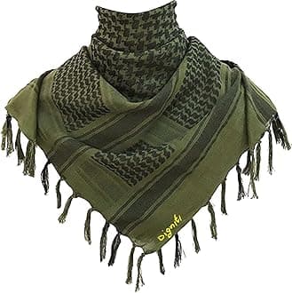 Men's And Women's Military Shemagh Actual Army Quality, Tactical, Olive Green, Cotton Multi Purpose Scarf For All Seasons, Soft And Breathable, Size 44 X44 Inch, For Unisex, green