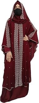 BURAQUE DESIGNERNida fabric Free Size Muslim Burqa/Abaya & Burkha Dress for Muslim women and Girl's (F01-Burkha)
