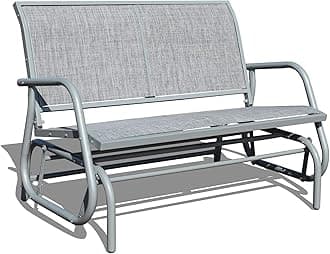 GOLDSUN 2 Person Deck Swing Glider Chair Patio Swing Bench Garden Rocking Seat for Outdoor Patio,Backyard,Deck Swimming Pool(Gray)