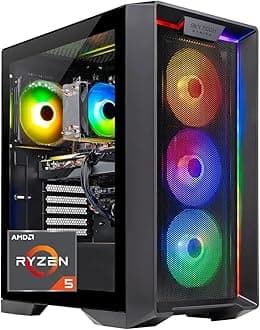 Skytech Gaming Nebula PC Desktop, Ryzen 5 5500 3.6 GHz (4.2GHz Turbo Boost), NVIDIA RTX 3050 8GB GDDR6, 500GB SSD, 16GB DDR4 RAM 3200, 650W Gold PSU, Wi-Fi, Win 11