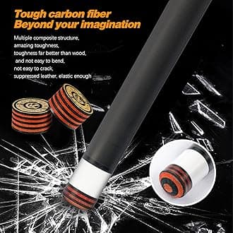 KONLLEN 3 Cushion Carom Cue – Carbon Fiber Carom Cue Stick, 142cm, 12mm 3C-Plus Tip, Radial Pin Joint, Adjustable Weight