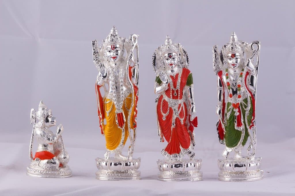 India Silver Plated Ram Darbar Showpiece