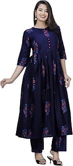 G for Girl Women's Cotton Kurta Palazzo Pant Set