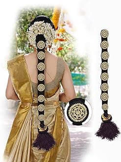 VAMA Fashions Bridal False Hair Choti Jada billalu Set of Kunjalam Bharatanatyam Kuchipudi Marriage Readymade Traditional Kunjalam jadai billai set for Women