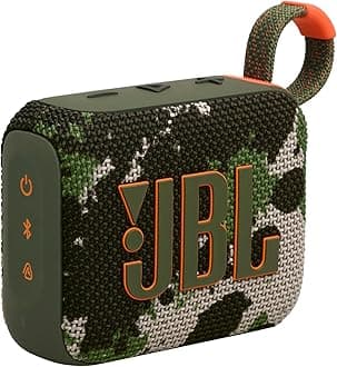 JBL Go 4, Wireless Ultra Portable Bluetooth Speaker, Pro Sound, Vibrant Colors, Water & Dust Proof, Type C (Without Mic, Squad)