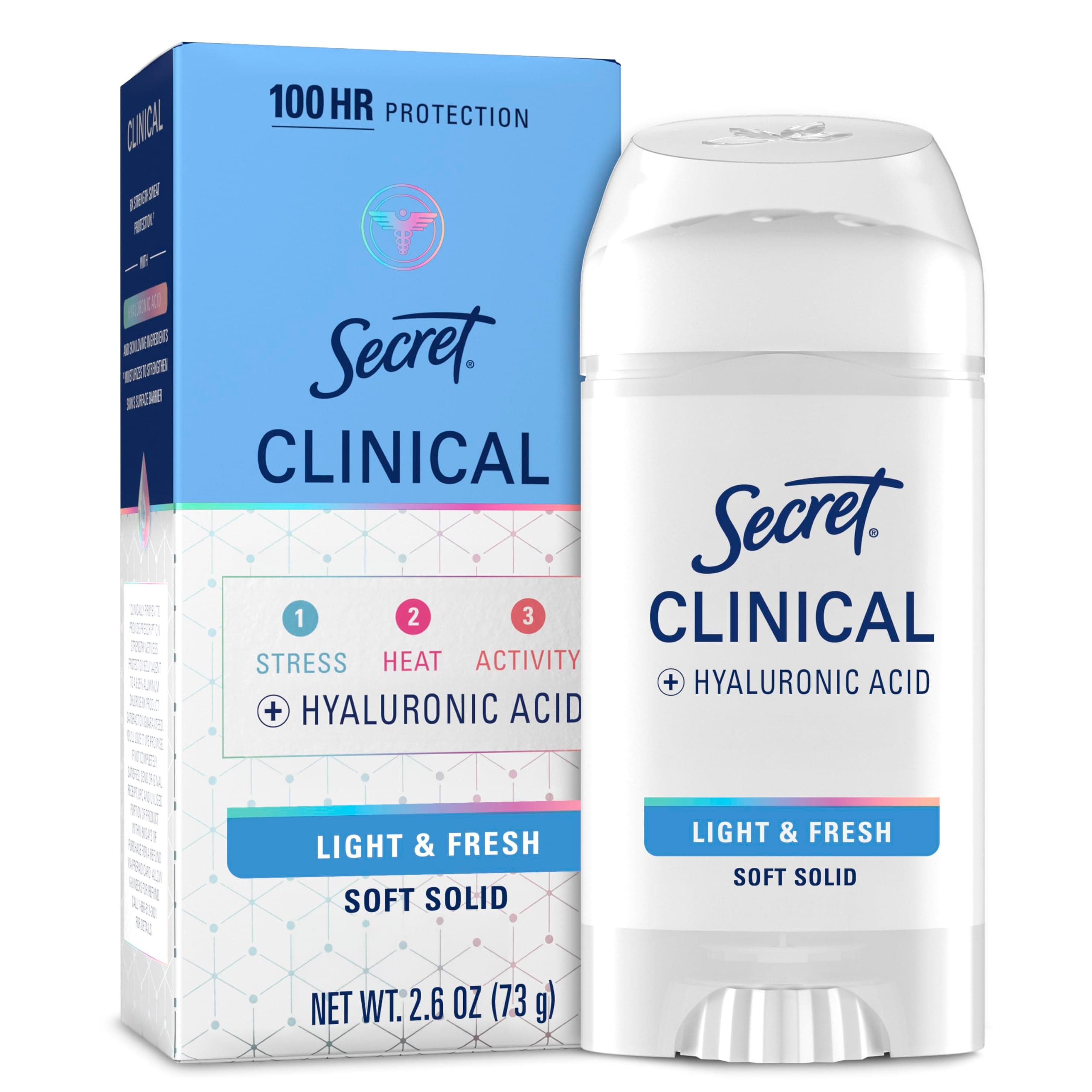 Secret Clinical Strength Smooth Solid Anti-Perspirant/Deodorant, Light and Fresh Scent, 2.6 oz