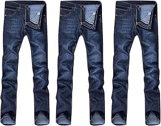 Maiyifu-GJ Mens Casual Straight Leg Jeans Pants Slim Fit Stretch Denim Pants Elastic Waist Fashion Jeans Trousers with Pocket