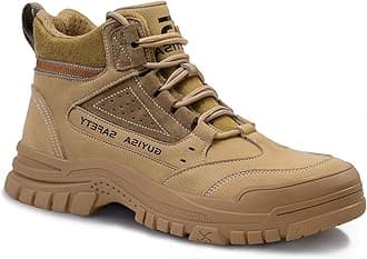 Steel Toe Boots for Men Puncture Resistant Safety Work Boots with Kevlar Midsole Industrial Lightweight Men's Work & Utility Protective Shoes for Construction Warehouse Factory