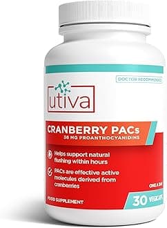 Utiva Cranberry PACs – Clinically Studied Ingredients 36mg PACs Extract - UTI Prevention for Women - Urinary Tract Health – Cranberry Supplement Pills for Bladder Health, 30 Vegi Capsules