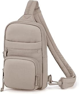 BAGSMART Small Crossbody Sling Bag for Women Puffy Sling Purse Cross Body Bag with Water Bottle Pocket Chest Bag for Travel