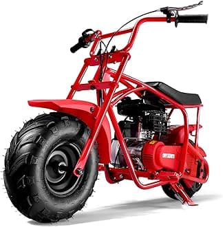 Oryxearth Mini Bike for Kids, 105CC 4-Stroke Kid Gas Powered Off-Road Pocket Pit Trail Motorcycle W/EPA Approved, Up to 28 Mph Weight Support 185 LBS, for Adults and Teens, Standard, RED